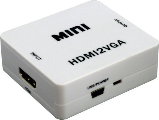 Artsound Μετατροπέας HDMI female σε 3.5mm / VGA female Λευκό 1τμχ