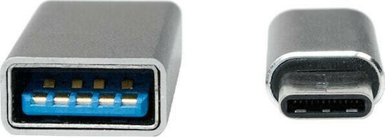 LogiLink Μετατροπέας micro USB male σε USB-C male Ασημί 2τμχ AU0040