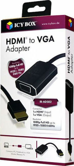 Icy Box Icy Box IB-AD502 Convertor HDMI Masculin La VGA Feminin 1 Bucată