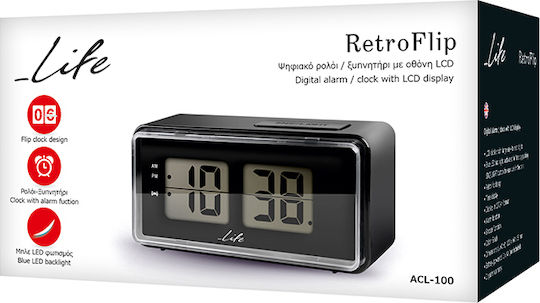 Life ACL-100 Tischuhr Digital LED mit Wecker Schwarz
