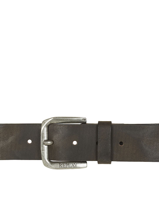 Wide Men's Belt Leather Brown