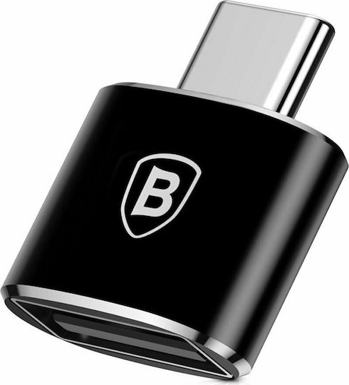 Baseus Конвертор USB-C мъжки към USB-A женски Черен 1бр CATOTG-01