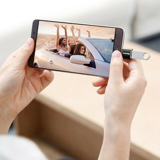 Baseus Конвертор USB-C мъжки към USB-A женски Черен 1бр CATOTG-01