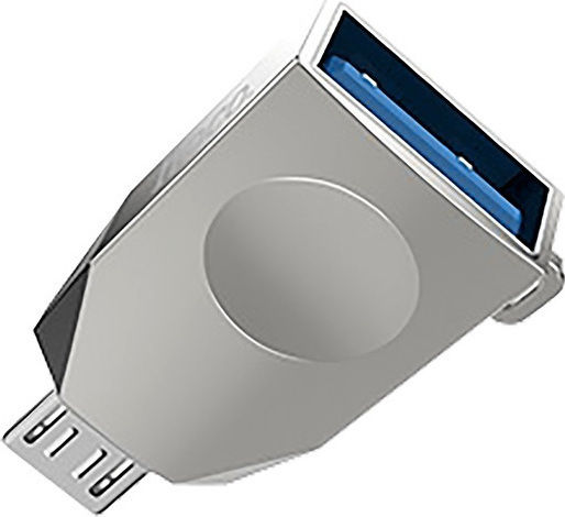 Hoco Μετατροπέας micro USB male σε USB-A female Ασημί 1τμχ HOC-UA10m-S