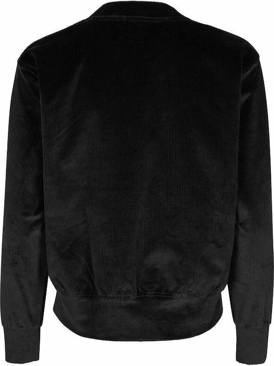 Damen Bluse Baumwolle Langärmelig Schwarz