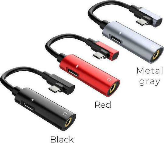 Hoco LS19 Konverter USB-C männlich zu 3.5mm / USB-C weiblich 1Stück