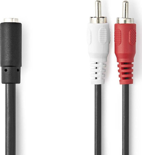 Nedis Μετατροπέας RCA 2x male σε 3.5mm female (CAGP22255BK02)