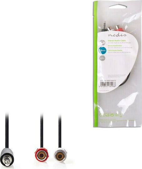 Nedis Converter 3.5mm male to RCA 2x female 1pcs CAGP22250BK02