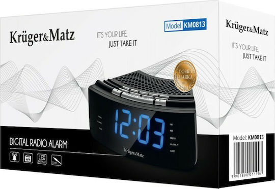 Kruger & Matz Digital Kunststoff Schwarze Tischuhr