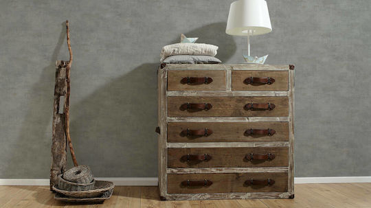 Ταπετσαρία Τοίχου Wood Stone Βινυλίου Γκρι 1000x53cm Πλενόμενη
