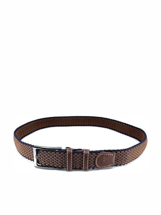 -21 Elastic Men's Belt Knitted Tabac Brown