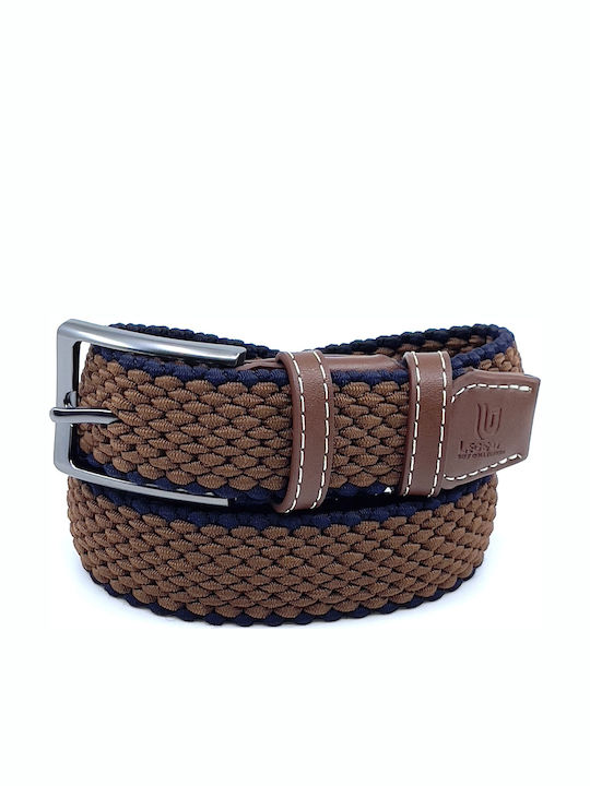 -21 Elastic Men's Belt Knitted Tabac Brown