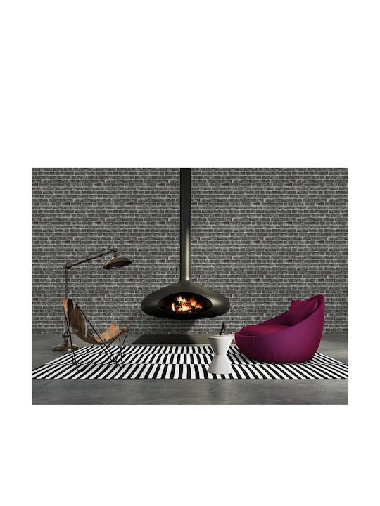 Wall Wallpaper Wood Stone Vinyl Gray 1005x53cm Washable