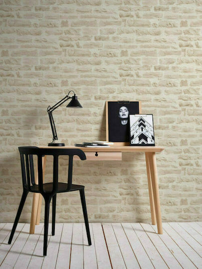 Ταπετσαρία Τοίχου Wood Stone Βινυλίου Μπεζ 1000x53cm Πλενόμενη