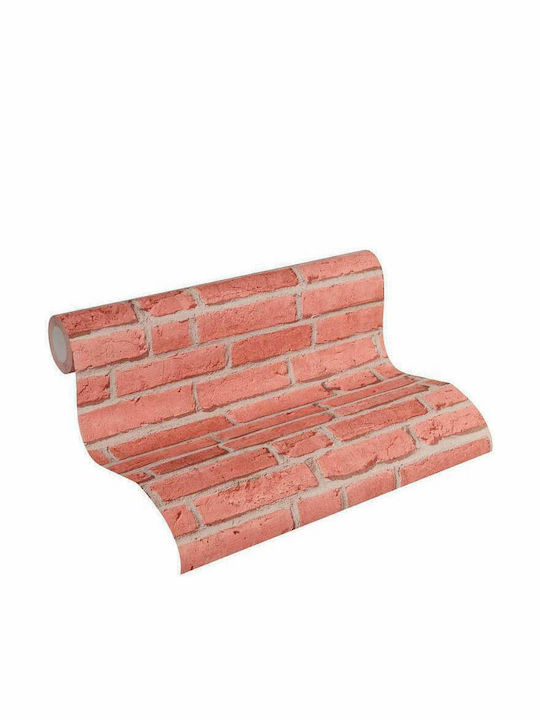 Ταπετσαρία Τοίχου Wood Stone Βινυλίου Κόκκινη 1000x53cm Πλενόμενη