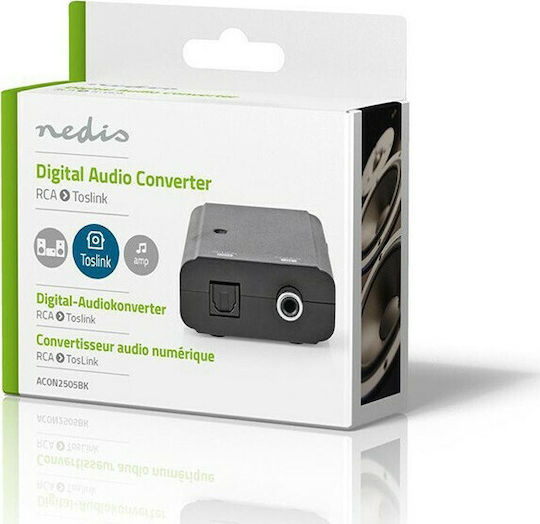Nedis Μετατροπέας RCA female σε Toslink female 1τμχ ACON2505BK
