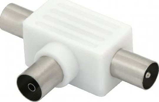 Konverter Koaxial 2x männlich zu Koaxial weiblich Weiß 1Stück
