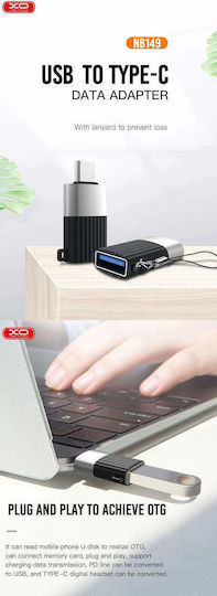 XO Μετατροπέας USB-C male σε USB-A female (NB149-F)