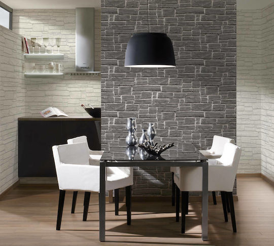 Тапет за Стена Wood Stone Винил Бежов 1000x53см Миеща се