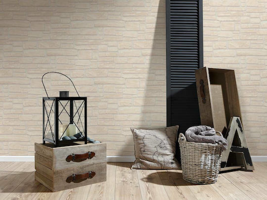 Tapete Wood Stone Vinyl Beige L1000xB53cm Waschbar 662323