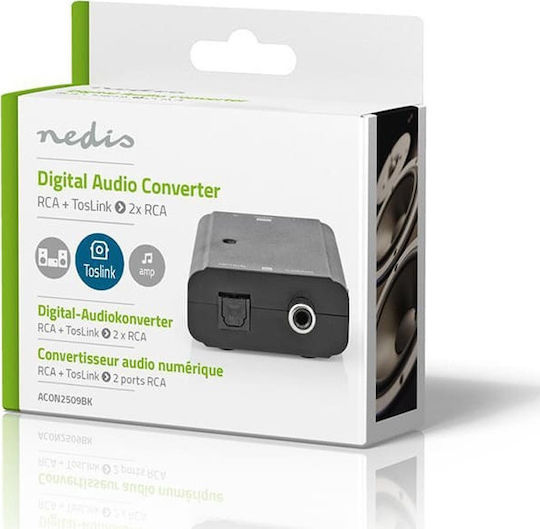 Nedis Μετατροπέας RCA / Toslink female σε RCA 2x female 1τμχ ACON2509BK