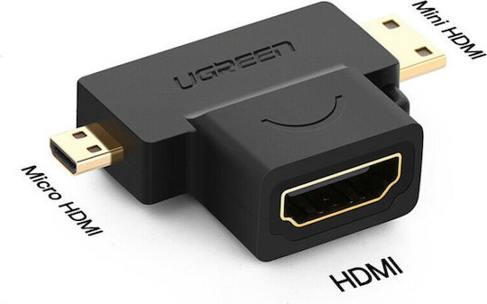 Ugreen Μετατροπέας micro HDMI / mini HDMI male σε HDMI female 1τμχ 20144