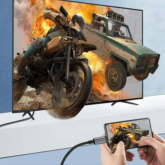 Hoco HB21 Конвертор USB-C Мъжки в HDMI Женски Сив 1 Брой