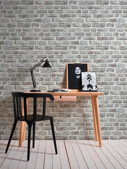 Wall Wallpaper Brick Vinyl Gray 1000x53cm Washable