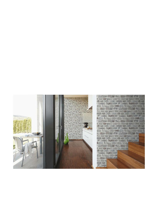 Wall Wallpaper Brick Vinyl Gray 1000x53cm Washable