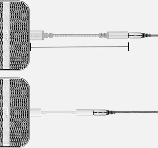 Moshi Integra Μετατροπέας Lightning male σε 3.5mm female Ασημί 1τμχ