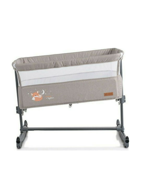 Cangaroo Wiege Always Together mit Matratze, Seitlicher Öffnung und Rädern Beige 108990