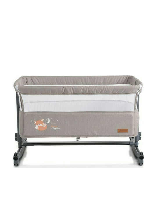 Cangaroo Wiege Always Together mit Matratze, Seitlicher Öffnung und Rädern Beige 108990