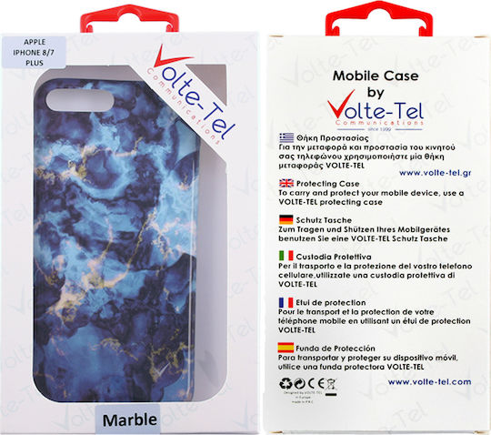 Volte-Tel Мраморен TPU Задна Корица Силиконов Син iPhone 8/7 Plus