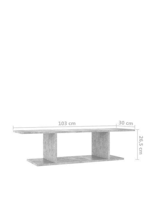TV-Ständer Grau Beton M103xT30xH26,5cm