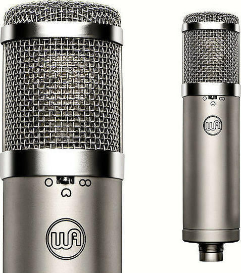 Warm Audio WA-47Jr Condenser Microphone XLR Shock Mounted for Vocals in Silver Color