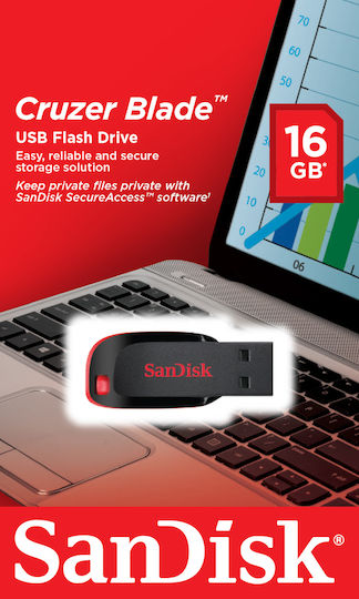 Sandisk Cruzer Blade 16GB USB 2.0 Стик Черен