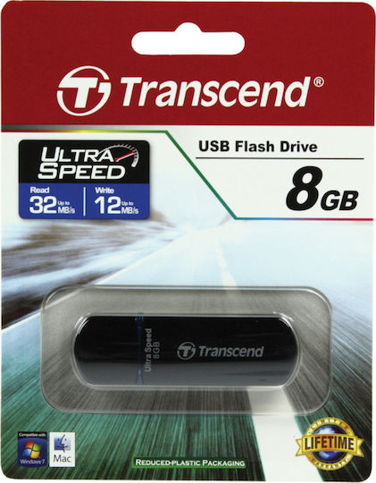 Transcend JetFlash 600 8GB USB 2.0 Stick Black