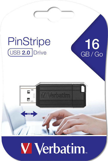 Verbatim PinStripe 16GB USB 2.0 Stick Black