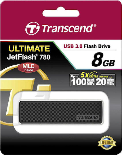 Transcend JetFlash 780 8GB USB 3.0 Stick Μαύρο