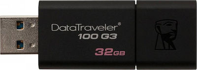 Kingston DataTraveler 100 G3 32GB USB 3.0 Stick Μαύρο
