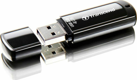 Transcend JetFlash 350 4GB USB 2.0 Stick Μαύρο