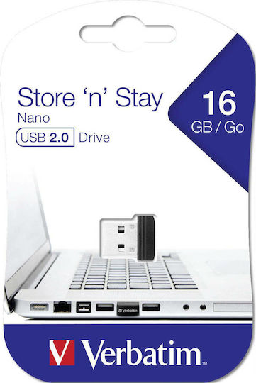 Verbatim Store 'n' Stay Nano 16GB USB 2.0 Stick Black