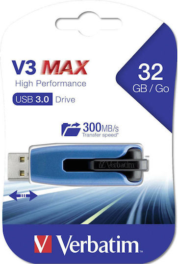 Verbatim Store 'n' Go V3 Max 32GB USB 3.0 Stick Μπλε