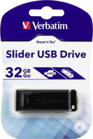 Verbatim Store 'n' Go Slider 32GB USB 2.0 Stick Μαύρο