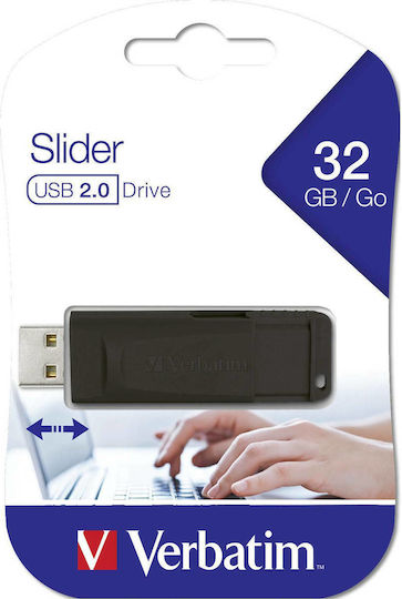 Verbatim Store 'n' Go Slider 32GB USB 2.0 Stick Μαύρο