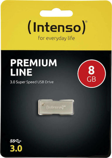 Intenso Premium Line 8GB USB 3.0 Stick Ασημί