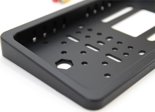 AMiO Car Parking System License Plate Frame CAM-402 with Camera with Screen with Buzzer and 4 Sensors in Silver Color