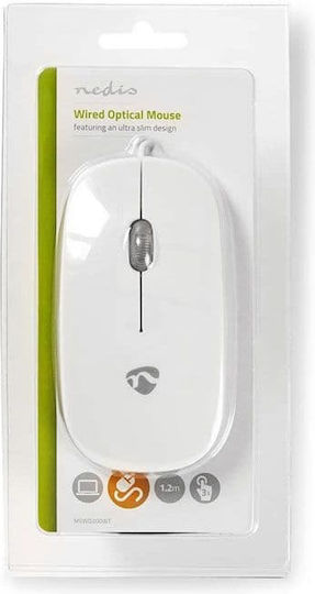 Nedis Wired Mouse Ενσύρματο Ποντίκι Λευκό