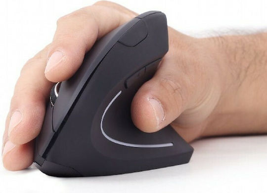 Gembird MUSW-ERGO-01 Kabellos Ergonomisch Vertikal Maus Schwarz