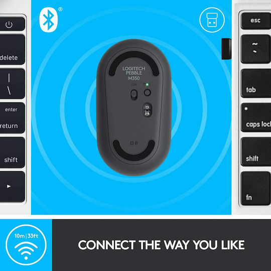 Logitech Pebble M350 Wireless Bluetooth Mouse Black